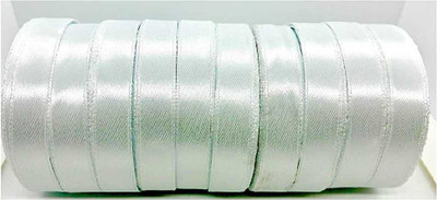 World Wide Villa WHITE SATIN RIBBON 10 ROLLS EACH ROLL HAS 9MTR ( HALF INCH SIZE)