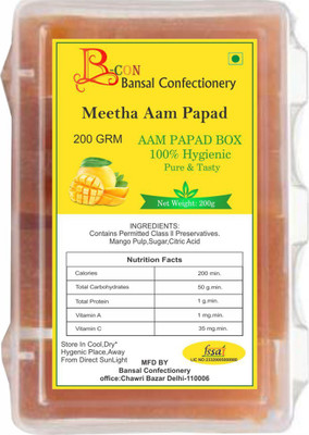 B-con MEETHA LAL AAM PAPAD BOX 200 GRM MANGO Mouth Freshener(200 g)