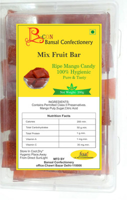 B-con CRYSTAL MEETHA LAL AAM PAPAD BOX 200 GRM MANGO Candy(200 g)