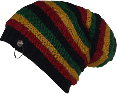 poshing Striped Beanie Cap