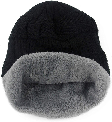 GUNGUN Self Design Beanie Cap(Pack of 2)
