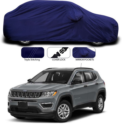 SEBONGO Car Cover For Jeep Compass (With Mirror Pockets)(Blue)