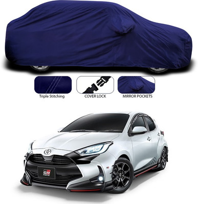 ANTHUB Car Cover For Toyota Yaris (With Mirror Pockets)(Blue)