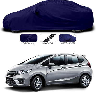 ANTHUB Car Cover For Honda Jazz (With Mirror Pockets)(Blue)