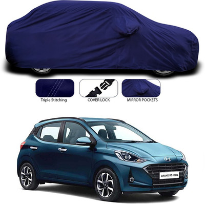 ANTHUB Car Cover For Hyundai Grand i10 Nios (With Mirror Pockets)(Blue)