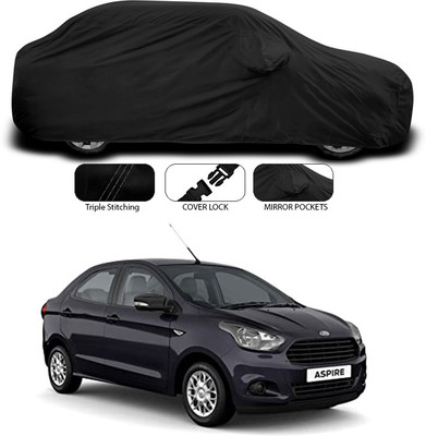 ANTHUB Car Cover For Ford Figo Aspire (With Mirror Pockets)(Black)