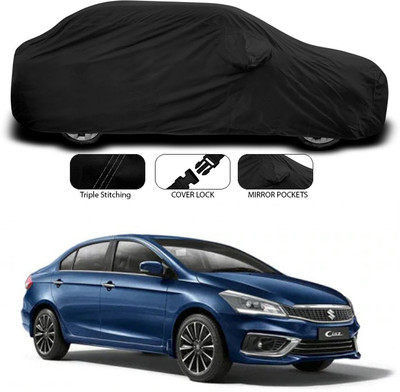 ANTHUB Car Cover For Maruti Suzuki Ciaz (With Mirror Pockets)(Black)