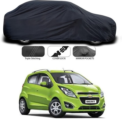 SEBONGO Car Cover For Chevrolet Beat (Without Mirror Pockets)(Grey)