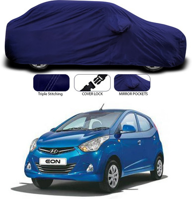 ANTHUB Car Cover For Hyundai Eon (With Mirror Pockets)(Blue)