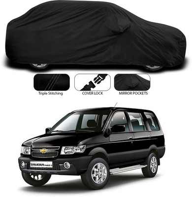 ANTHUB Car Cover For Chevrolet Tavera (With Mirror Pockets)(Black)