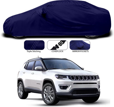 ANTHUB Car Cover For Jeep Compass Facelift (With Mirror Pockets)(Blue)