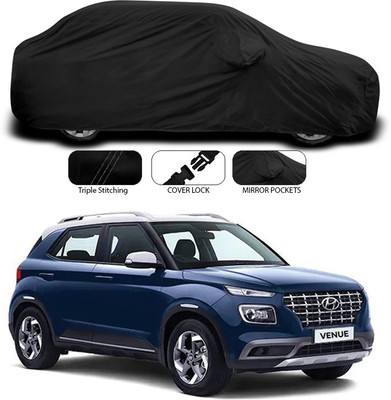 ANTHUB Car Cover For Hyundai Venue (With Mirror Pockets)(Black)