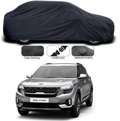 SEBONGO Car Cover For Kia SELTOS (Without Mirror Pockets)(Grey)