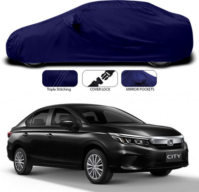 ANTHUB Car Cover For Honda City ZX (With Mirror Pockets)(Blue)