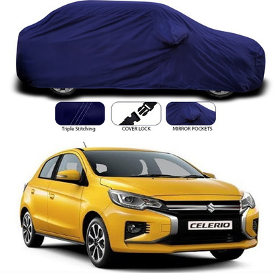 SEBONGO Car Cover For Maruti Suzuki Celerio (With Mirror Pockets)(Blue)