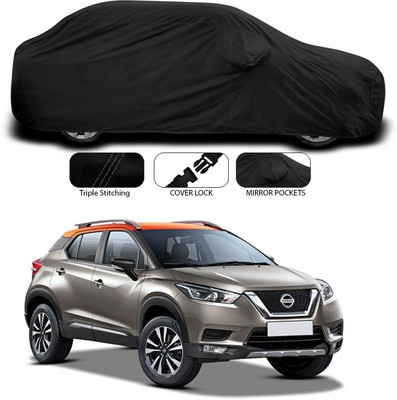 ANTHUB Car Cover For Nissan Universal For Car (With Mirror Pockets)(Black)