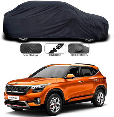 SEBONGO Car Cover For Kia SELTOS (Without Mirror Pockets)(Grey)