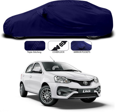 ANTHUB Car Cover For Toyota Etios Liva (With Mirror Pockets)(Blue)