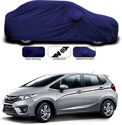 SEBONGO Car Cover For Honda Jazz (With Mirror Pockets)(Blue)