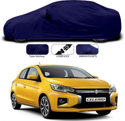 SEBONGO Car Cover For Maruti Suzuki Celerio (With Mirror Pockets)(Blue)