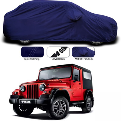 ANTHUB Car Cover For Mahindra Thar (With Mirror Pockets)(Blue)