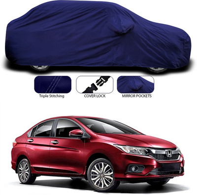 SEBONGO Car Cover For Honda City Facelift (With Mirror Pockets)(Blue)
