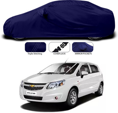ANTHUB Car Cover For Chevrolet Sail UVA (With Mirror Pockets)(Blue)