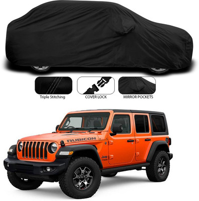 SEBONGO Car Cover For Jeep Wrangler (With Mirror Pockets)(Black)