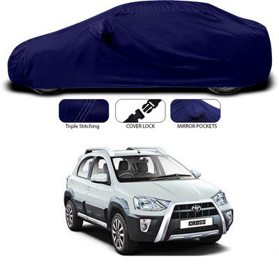 ANTHUB Car Cover For Toyota Etios Cross (With Mirror Pockets)(Blue)