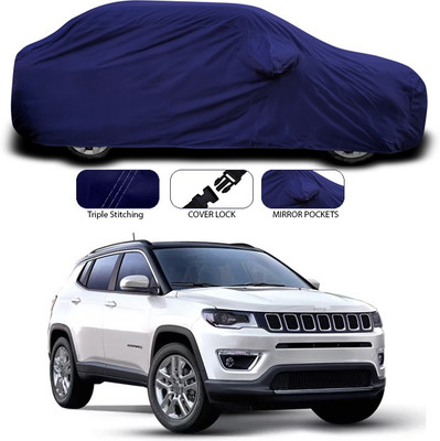ANTHUB Car Cover For Jeep Compass Facelift (With Mirror Pockets)(Blue)