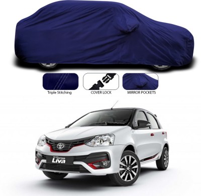 ANTHUB Car Cover For Toyota Etios Liva (With Mirror Pockets)(Blue)