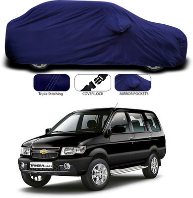 ANTHUB Car Cover For Chevrolet Tavera (With Mirror Pockets)(Blue)