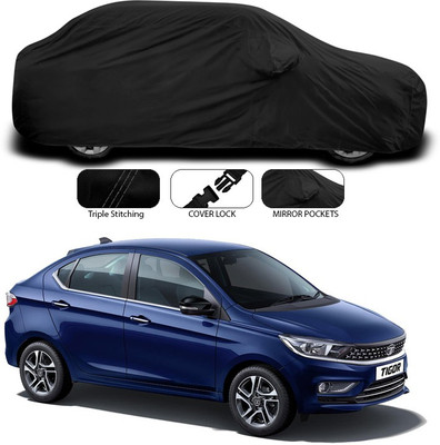 SEBONGO Car Cover For Tata Tigor (With Mirror Pockets)(Black)