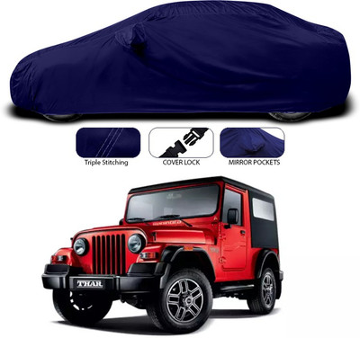 ANTHUB Car Cover For Mahindra Thar (With Mirror Pockets)(Blue)