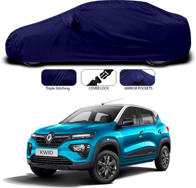 ANTHUB Car Cover For Renault Kwid (With Mirror Pockets)(Blue)