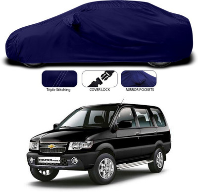 ANTHUB Car Cover For Chevrolet Tavera (With Mirror Pockets)(Blue)