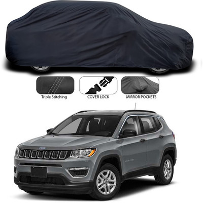 SEBONGO Car Cover For Jeep Compass (Without Mirror Pockets)(Grey)