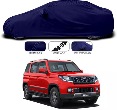 SEBONGO Car Cover For Mahindra TUV300 (With Mirror Pockets)(Blue)