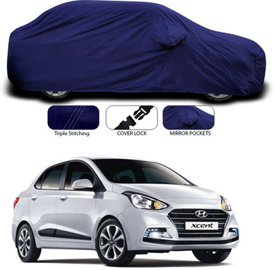 ANTHUB Car Cover For Hyundai Xcent (With Mirror Pockets)(Blue)