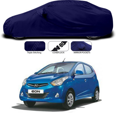 ANTHUB Car Cover For Hyundai Eon (With Mirror Pockets)(Blue)