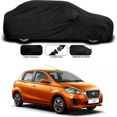SEBONGO Car Cover For Nissan Go (With Mirror Pockets)(Black)