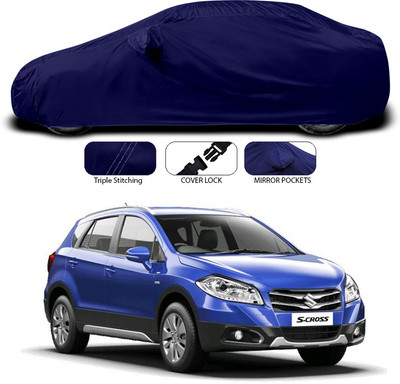 ANTHUB Car Cover For Maruti Suzuki S-Cross (With Mirror Pockets)(Blue)