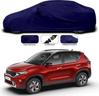 SEBONGO Car Cover For Kia Sonet (With Mirror Pockets)(Blue)