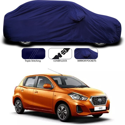 SEBONGO Car Cover For Nissan Go (With Mirror Pockets)(Blue)