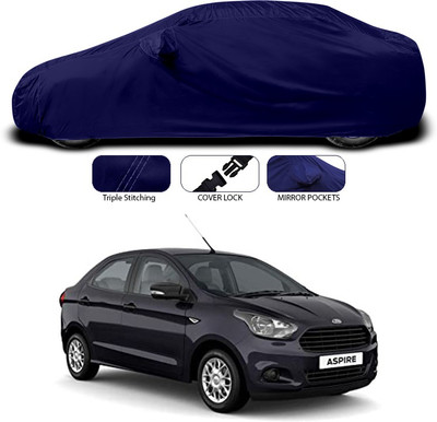 ANTHUB Car Cover For Ford Figo Aspire (With Mirror Pockets)(Blue)