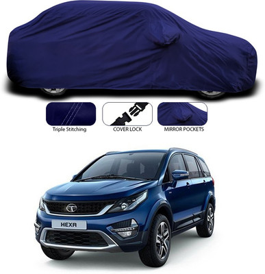 SEBONGO Car Cover For Tata Hexa (With Mirror Pockets)(Blue)