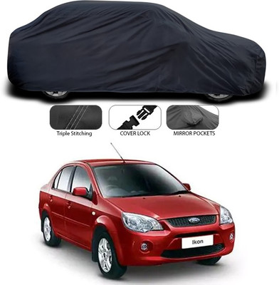 ANTHUB Car Cover For Ford Ikon (Without Mirror Pockets)(Black)