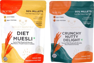Millet Mantra Diet Muesli and Crunchy Nutty pack of 2 Box(2 x 300 g)