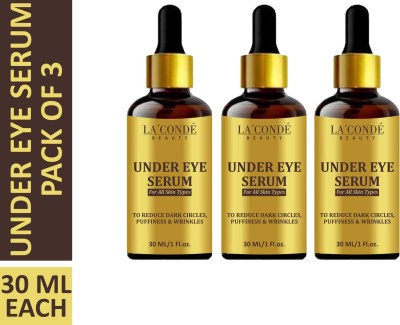 La'Conde Premium Under Eye Serum Enriched with Vitamins- To Reduce fine lines Combo pack of 3 Bottles of 30 ml(90 ml)(90 ml)