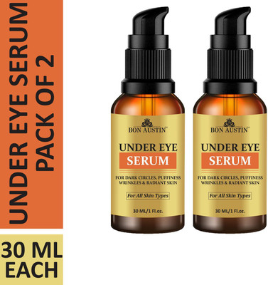Bon Austin Premium Under Eye Serum To Reduce Dark Circles and Puffiness Combo Pack of 2 Bottle of 30 ML(60 ML)(60 ml)
